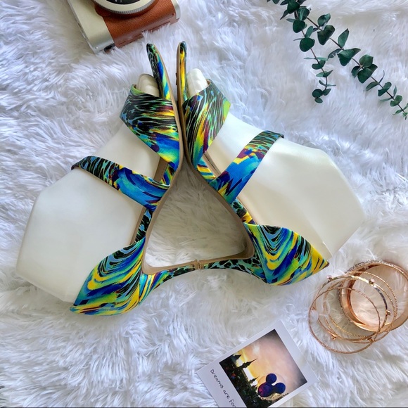 Impo Tie Dye Animal Print Stiletto Heel Sandals - Picture 4 of 8